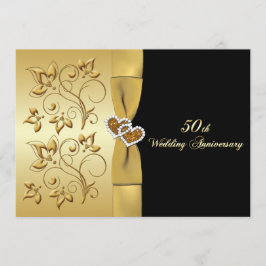50-årsjubileum för bröllop Förenade hjärtan inbjud Inbjudningar