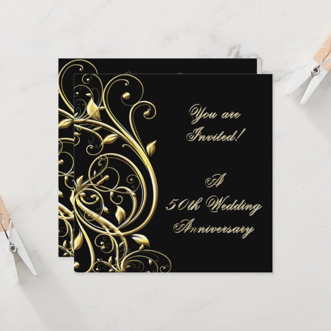 50-årsjubileum för bröllop inbjudan (Fram/Back In Situ)