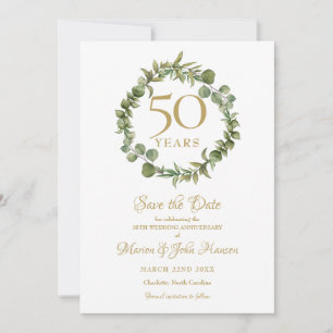 50-årsjubileum för bröllop Save the Date -girlang  Inbjudningar