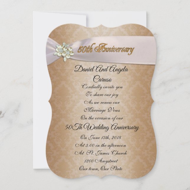 50-årsjubileum för bröllopsdag inbjudan (Framsida)