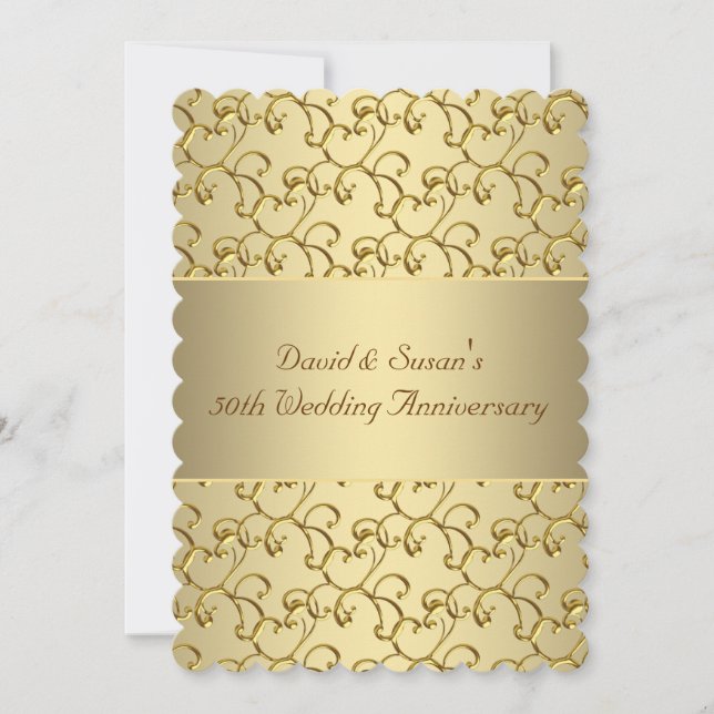 50-årsjubileum för bröllopsfest inbjudningar (Framsida)