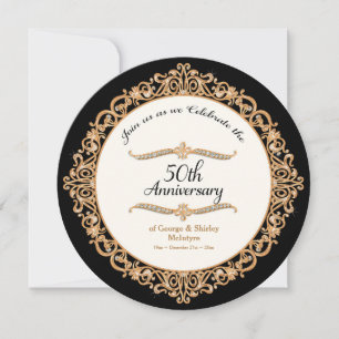 50-årsjubileum för Golden Wedding Anniversary Cele Inbjudningar