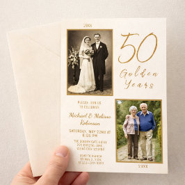 50-årsjubileum för Golden Years Photo Magnetisk Inbjudningskort