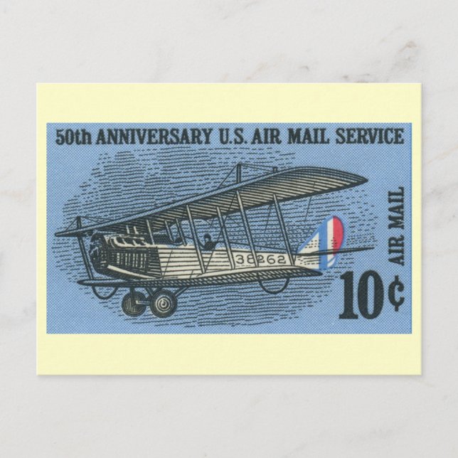 50-årsjubileum för Luft Mail Service Vykort (Framsida)