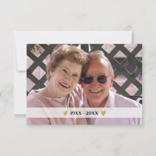 50-årsjubileum Foto Golden Bröllop Tack Kort