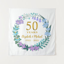 50-årsjubileum Golden Blommigt Bluebells Wandan