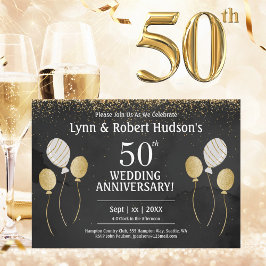 50-årsjubileum Golden Bröllopsfest Inbjudningar