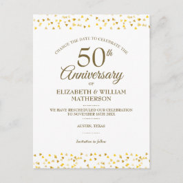 50-årsjubileum Golden Hearts Ändra Datum Meddelande Vykort