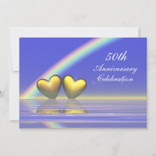 50-årsjubileum Golden Hearts Inbjudningar