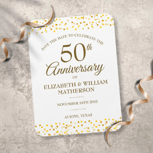 50-årsjubileum Golden Hearts Save the Date Magnet