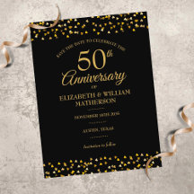 50-årsjubileum Golden Love Hearts Save the Date