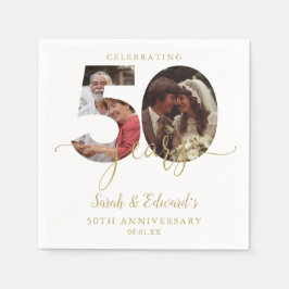 50-årsjubileum Guld 2 Foto Pappersservett