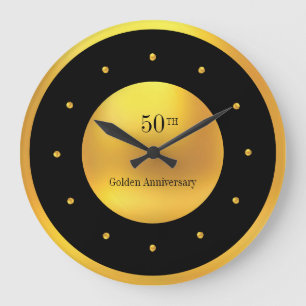 50-årsjubileum Guld & Black Stor Klocka