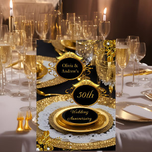 50-årsjubileum Guld Diamant Middag Inbjudningar