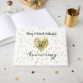50-årsjubileum Guld Konfetti Bröllop Gästbok