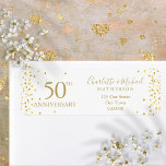 50-årsjubileum Guld Namnteckning Returadress Returadress Etikett<br><div class="desc">50-årsjubiléet för Golden bröllop-återvändandeadressen med delikata kärlek-hjärtan och skript namnteckning namn. Designad av Thisisnotme©</div>