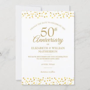 50-årsjubileum Guldhjärtan Ändra Datum Inbjudningar