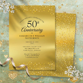 50-årsjubileum Guldhjärtan Folie Inbjudningar
