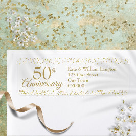 50-årsjubileum Guldstoft Konfetti Returadress Etikett