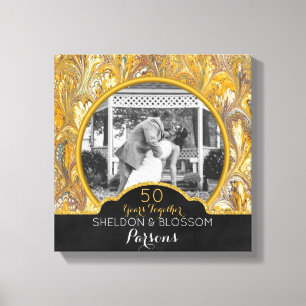 50-årsjubileum i Bröllop, foto Guld 50 år Canvastryck
