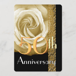 50-årsjubileum Inbjudan CHAMPAGNE Ros V01A