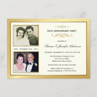 50-årsjubileum Inbjudan med då- och nu-fotografier