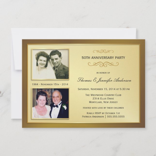 50-årsjubileum Inbjudan med foto då och nu (Framsida)
