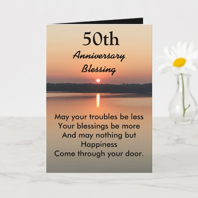 50-årsjubileum Irish Blessing Kärlek Shines Kort (Liten växt)