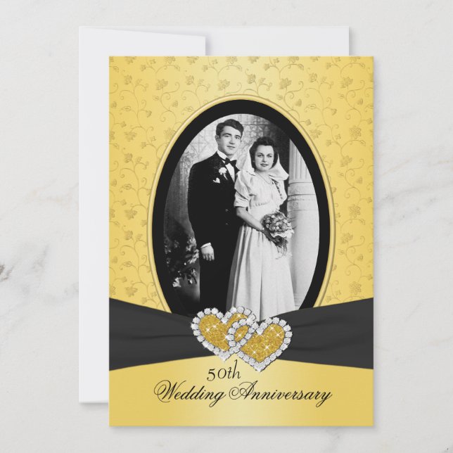 50-årsjubileum Joined Hearts II-inbjudan Inbjudningar (Framsida)