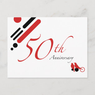 50-årsjubileum (med fåglar) vykort