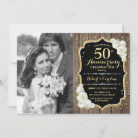50-årsjubileum med foto - rustik trä