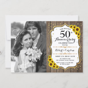 50-årsjubileum med Photo - Wood Sunwers Inbjudningar
