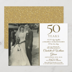 50-årsjubileum Minnen Konfetti Bröllopsfoto Inbjudningar