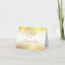 50-årsjubileum Monogram Hearts Gold Tack så mycket Kort