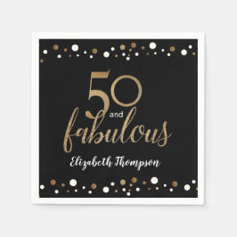 50-årsjubileum och fantastiska 50-årsjubileum guld pappersservett