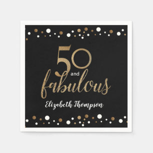 50-årsjubileum och fantastiska 50-årsjubileum guld pappersservett