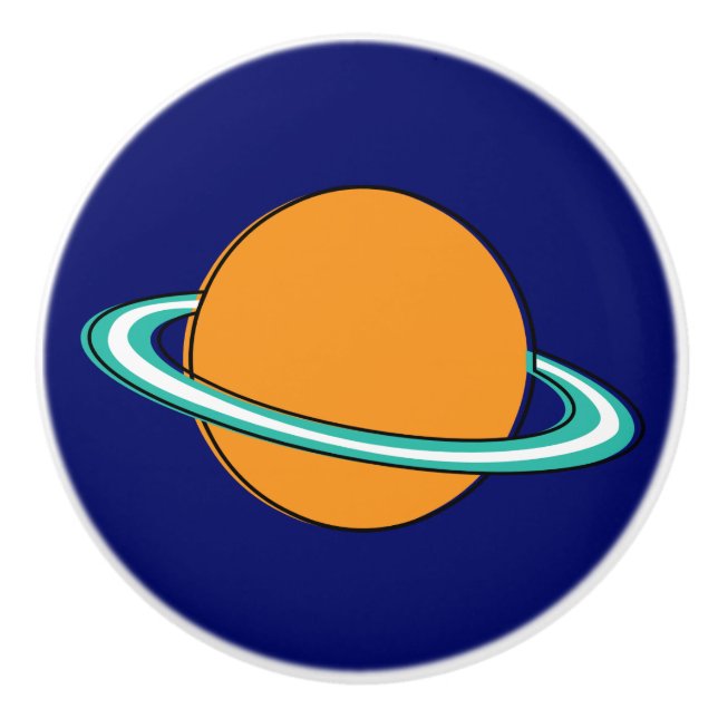 50-årsjubileum - orangen ringade planeten knopp (Framsidan)