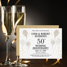 50-årsjubileum Party Elegant Guld Inbjudningar