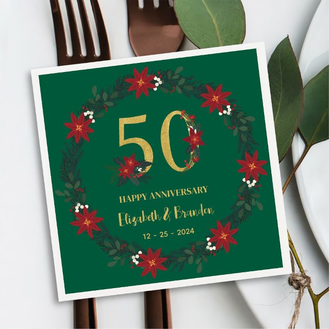 50-årsjubileum Personlig julklappar Pappersservett (Skapare uppladdad)