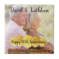 50-årsjubileum Personlig Photo Tile Trivet