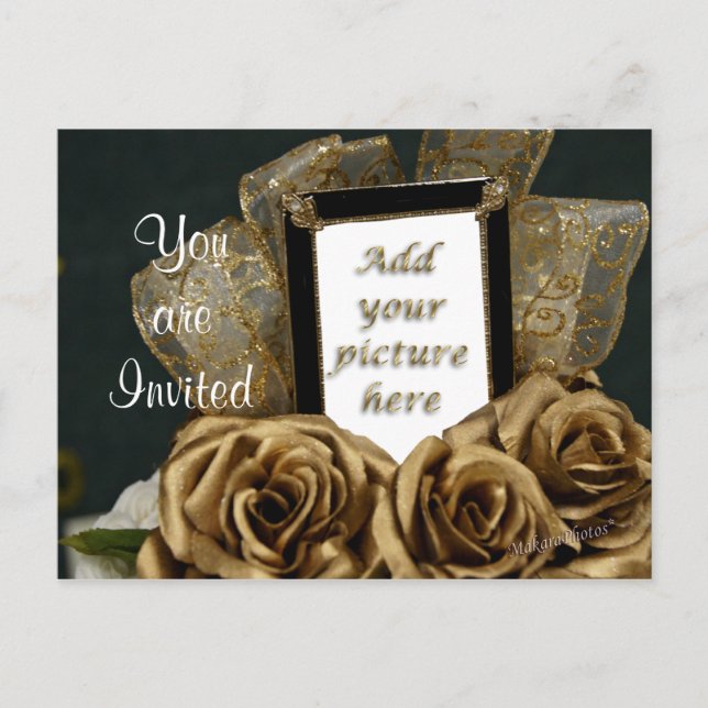 50-årsjubileum Postkort inbjudan- anpassa Inbjudan Vykort (Framsida)