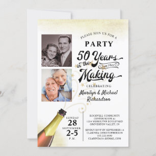 50-årsjubileum Retro ÅR I TILLVERKNING Foto Inbjudningar