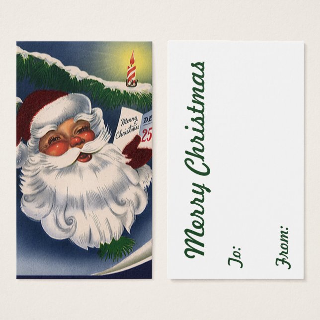 50-årsjubileum Retro Jolly Jultomten, helgjul Visitkort (Framsida & baksida)