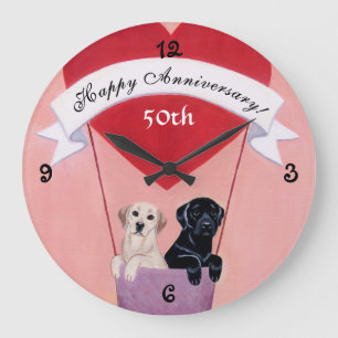 50-årsjubileum - svarta och Gult Stor Klocka