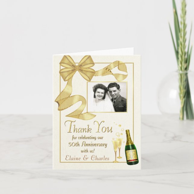 50-årsjubileum - tackkort - Vintage Bow (Framsida)