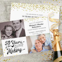 50-årsjubileum Then & Now Bilder Konfetti