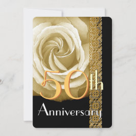 50-årsjubileums inbjudan CHAMPAGNE Ros V01A