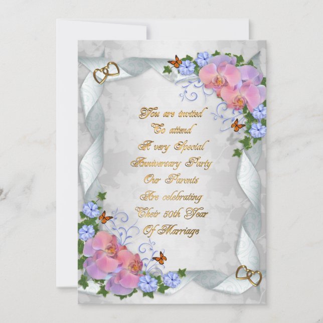 50-årsjubileums inbjudan till föräldrar (Framsida)