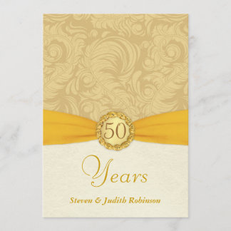 50-årsjubileums inbjudningar - Guldmonogram