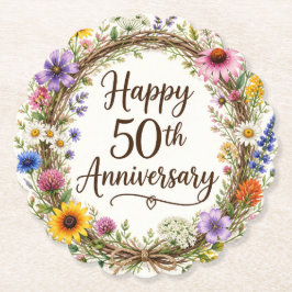 50-årsjubileumsblommor underlägg papper